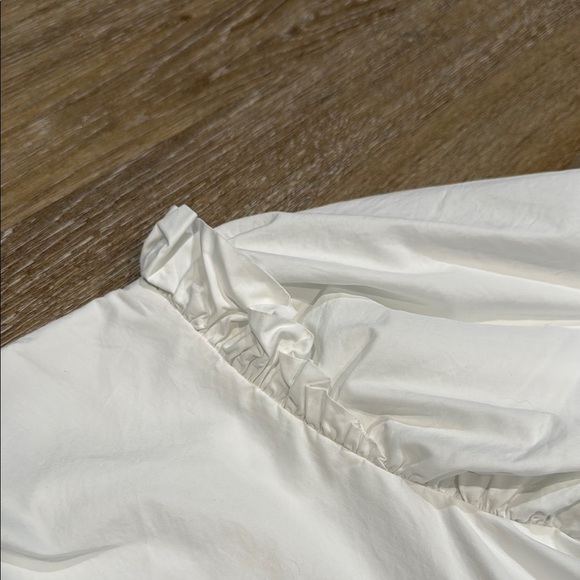 English Factory Size XS White and Blue Bubble Mini dress  Balloon Short Sleeve - Picture 13 of 15